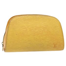 LOUIS VUITTON Pochette Dauphine GM Epi Giallo LV Auth 140087