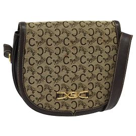 Céline Borsa a Spalla Celine C Sulky in Tela Beige Oro Auth 139534