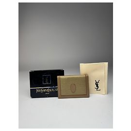 Portacarte Vintage Yves Saint Laurent Beige Marrone