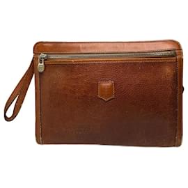 Céline Clutch in pelle vintage Celine Paris marrone