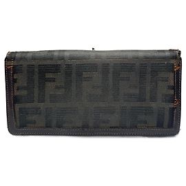 Vintage Fendi FF monogram Leather wallet brown