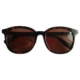 Occhiali da sole Alexander McQueen marroni con aste logate - Alexander Mcqueen