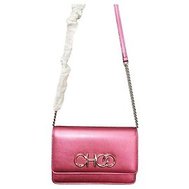 Borsa Jimmy Choo in pelle rosa metallizzata