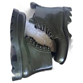 Bottega Veneta Stivaletti Stride Verde Scuro Gomma