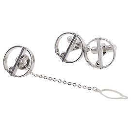 Alfred Dunhill Set di gemelli e spilla per cravatta d Logo Dunhill Set di accessori in metallo