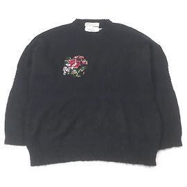 Autre Marque Suéter de mohair y lana con bordado de flores y borde de cruz DAIRIKU