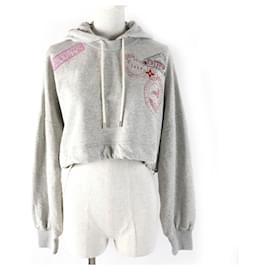 Crop Hoodie aus Baumwolle mit Reise-Stempel Flight Mode Louis Vuitton