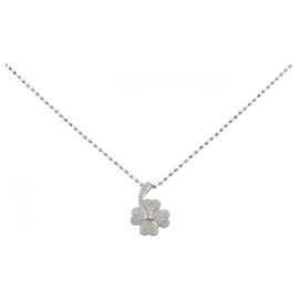 Autre Marque Au750 Kleeblatt-Diamant-Halskette
