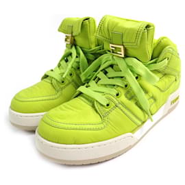 Fendi Baguette Nylon-Leder High-Cut Sneakers mit Tasche