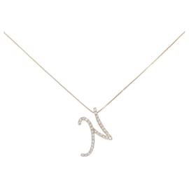 Autre Marque Collana con pendente iniziale N in Au750 e diamante