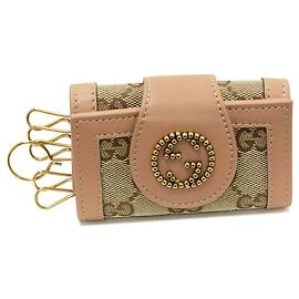 Gucci GG Studs Canvas Calf 6 Key Case