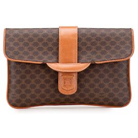 Céline Clutch in tela rivestita Macadam marrone Celine