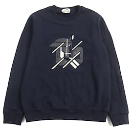Pullover aus Baumwolle, Schafsleder und Leder Hermes Chevaux en Symmetrie - Hermès