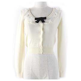 Miu Miu Cardigan en tricot en laine vierge et coton MIUMIU