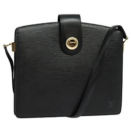 LOUIS VUITTON Borsa a Spalla Capuchin Epi Nera M52342 LV Auth ep10154