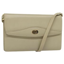 Borsa a Spalla in Pelle Beige Oro GUCCI 004 406 0105 Auth BA4936