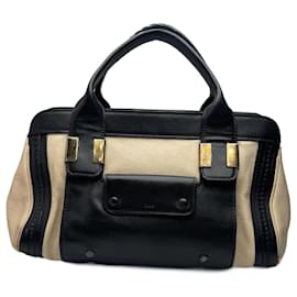 Chloé Bolso de cuero vintage Chloe beige y negro