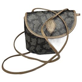 Vintage Yves Saint Laurent Lederhandtasche grau schwarz