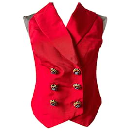 Dior Bustier Korsett aus Seide und Baumwolle Rot