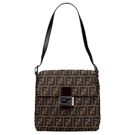 Borsa a spalla in tela Zucca marrone Fendi