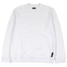 Baumwoll-Sweatshirt mit geprägtem Fendi-Logo