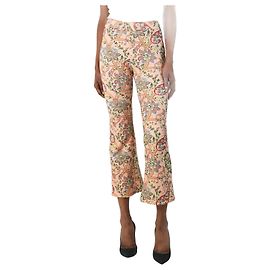 Etro Pantalones rosas con flores y paisley - talla UK 10