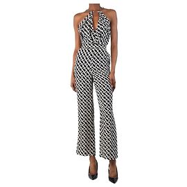 Diane Von Furstenberg Mono negro con estampado total - talla UK 4