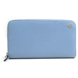 Gucci Langer Geldbeutel aus hellblauem Leder