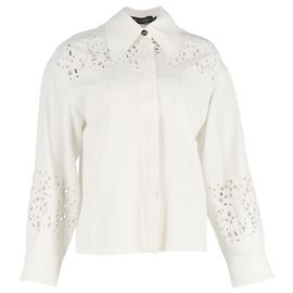 Camisa de Crepé Broderie Anglaise Proenza Schouler en Triacetato Blanco