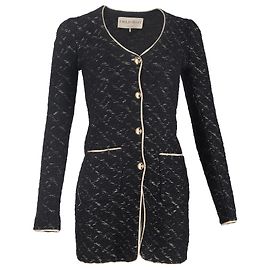 Schwarzer Strickmantel mit goldenen Akzenten und Knöpfen von Emilio Pucci