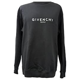 Givenchy Sweatshirt mit gebrochenem Logo aus schwarzer Baumwolle