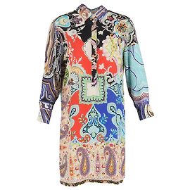 Vestido impreso Etro de seda multicolorido hasta la rodilla