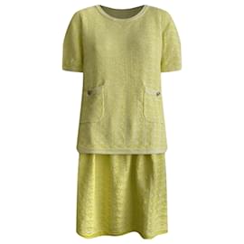 Completo gonna in cotone Chanel giallo