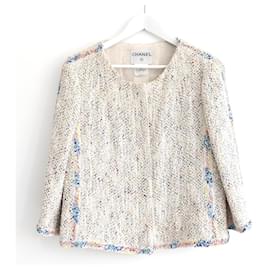 Chanel Frühling 1999 99P Candy Tweed Puff Paint Trim Jacke