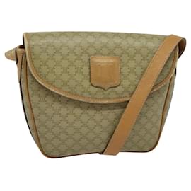 Céline Borsa a Spalla in Tela Macadam CELINE PVC Beige Oro Auth gh566
