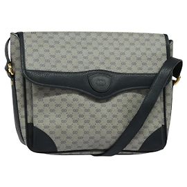 Gucci Borsa a Spalla Micro GG Supreme PVC Navy Gold 001 116 0844 Auth ep10595