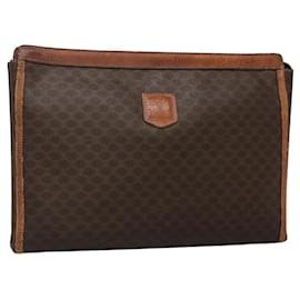 Céline Clutch in tela Macadam CELINE in pelle PVC marrone Auth gh579