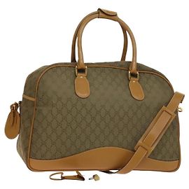 Gucci Borsa Boston GG Canvas 2way Oro Beige Auth ep10259