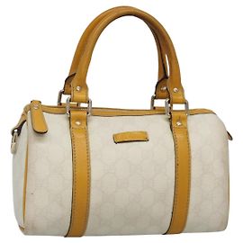 Gucci Borsa GG Supreme in PVC bianco e oro 193604 Auth 141249