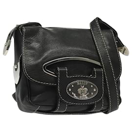BALLY Borsa a Spalla in Pelle Nera Argento Auth BA5493 - Bally