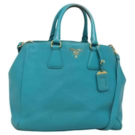 PRADA Borsa a Mano in Pelle 2 in 1 Verde Oro Auth 139193