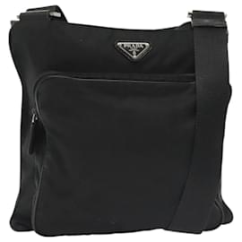 Borsa a Spalla PRADA in Nylon Nero Argento Autentica ki5954