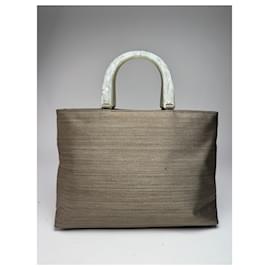 Borsa a mano in tela vintage Givenchy grigia/argento