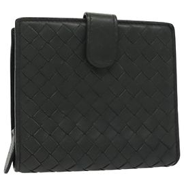 Autre Marque Portafoglio in pelle grigia INTRECCIATO BOTTEGA VENETA Auth sw1423