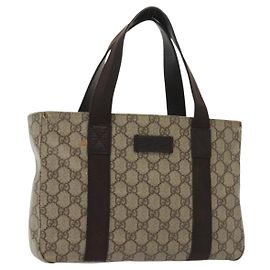 Gucci Borsa Tote GG Supreme in PVC beige argento 141976 Auth bs28870