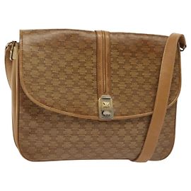 Céline Borsa a Spalla in Tela Macadam CELINE PVC Beige Oro Auth BA5468