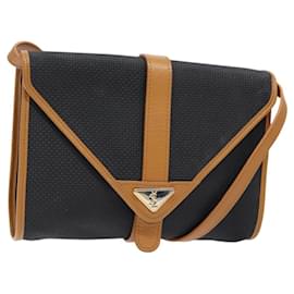 Saint Laurent Borsa a Spalla in PVC Pelle Marrone Oro Auth BA5492