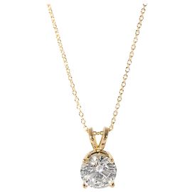 Autre Marque Diamond Solitaire Pendant in 18K Yellow Gold (1.66 CTW)