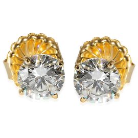Autre Marque Pendientes de diamantes de 4 garras en oro amarillo de 18K 3,05 CTW G/SI1