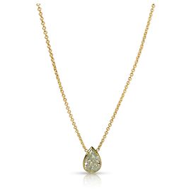 Autre Marque Pendente in oro giallo 14K con diamante GIA Fancy Giallo-Verde/SI1 da 1,61 ct montato a bezel.